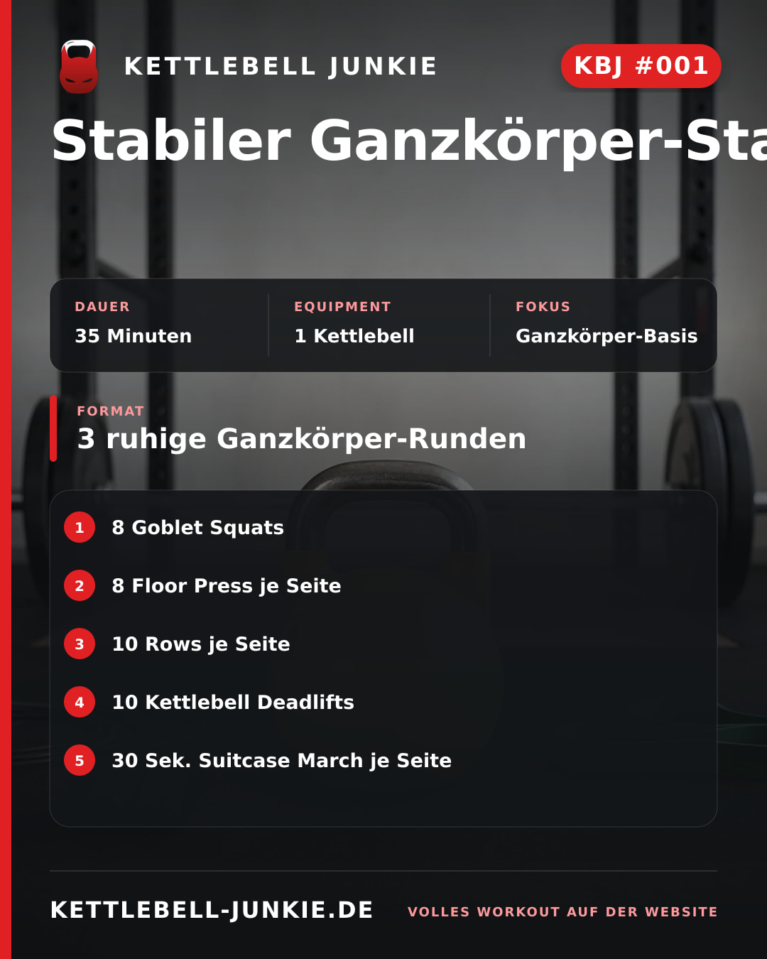 Instagram-Beitragskarte für KBJ Workout #001: Stabiler Ganzkörper-Start