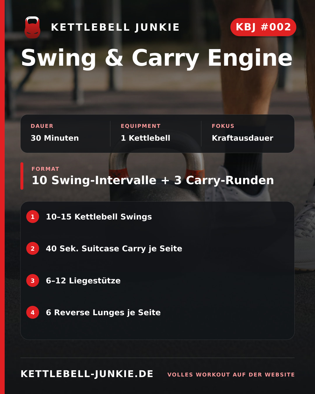 Instagram-Beitragskarte für KBJ Workout #002: Swing & Carry Engine